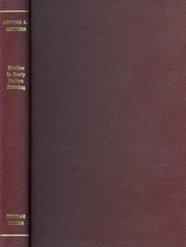 Studies in Early Italian Printing: Selected Studies (Studies in the History of Printing)