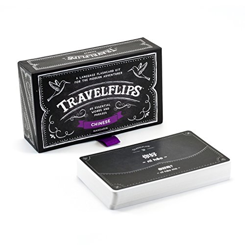 Travelflips Mandarinen-Lernkarten – Chinesische Sprache Lernen Wortschatz Wörter und Sätze – Basic Chinesisch für Anfänger – Geschenk für Reisende, Kinder und Erwachsene