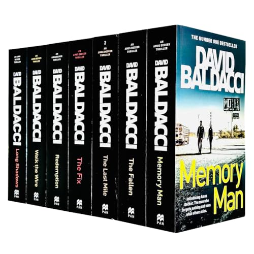 An Amos Decker Thriller Series 7 Books Collection Set By David Baldacci(Long Shadows, Walk the Wire, Redemption, The Fix, The Last Mile, The Fallen & Memory Man)