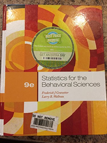 Statistics For The Behavioral Sciences