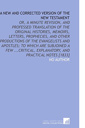 A New and Corrected Version of the New Testament