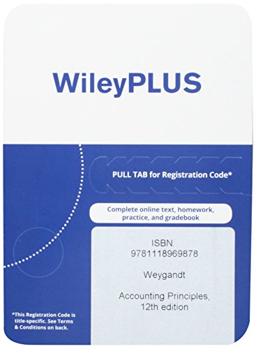 Accounting Principles, 12th edition WileyPLUS Card