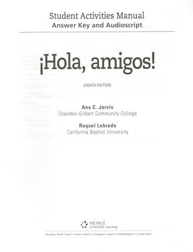 Hola, Amigos! / Hello, Friends!: Answer Key and Audioscript