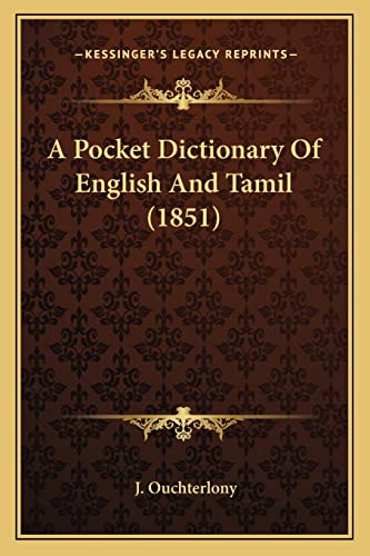 A Pocket Dictionary Of English And Tamil (1851)