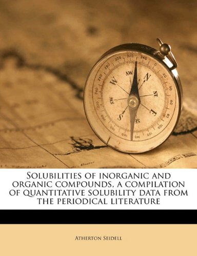 Solubilities of Inorganic and Organic Compounds, a Compilation of Quantitative Solubility Data from the Periodical Literature