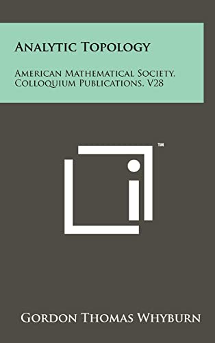 Analytic Topology: American Mathematical Society, Colloquium Publications, V28