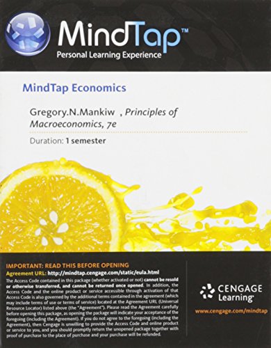MindTap? Economics Printed Access Card for Mankiw's Principles of Macroeconomics, 7th