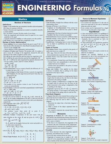 Engineering Formulas: QuickStudy Laminated Reference Guide