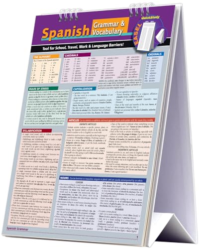 Spanish Grammar & Vocabulary Easel Book: a QuickStudy Reference Tool for School, Work & Language Barriers
