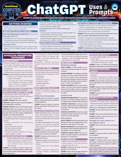ChatGPT Uses & Prompts: a QuickStudy Laminated Reference Guide