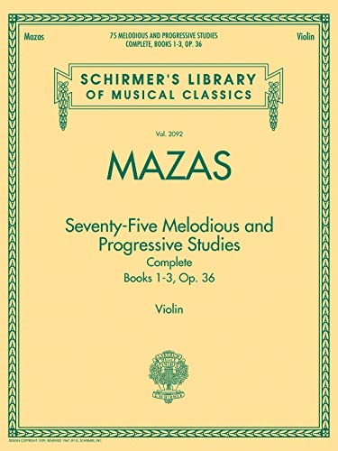 Schirmer Library Mazas 75 Melodious & Progressive Studies Op.36 Pf Bk