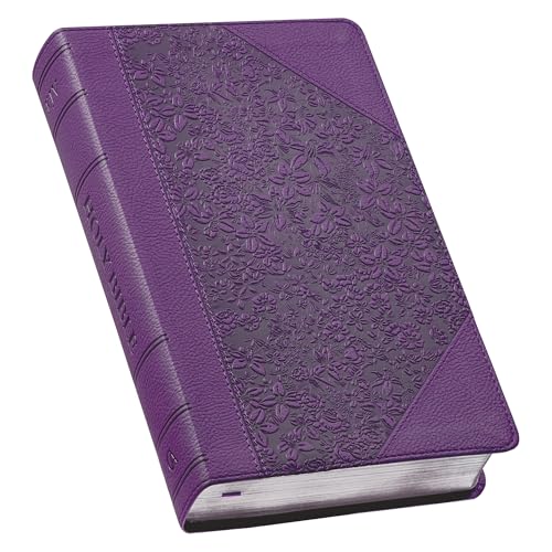 KJV Holy Bible, Giant Print Standard Size Faux Leather Red Letter Edition - Ribbon Marker, King James Version, Purple Two-tone (KJV Standard GP Editions)