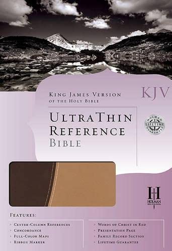 KJV Ultrathin Reference Bible, Brown/Tan LeatherTouch