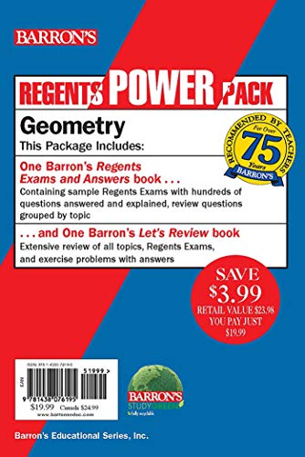 Regents Geometry Power Pack: Let's Review Geometry + Regents Exams and Answers: Geometry (Barron's Regents NY)