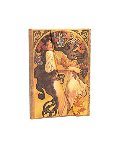 Paperblanks Mucha Collection Autumn Maiden Mini Notebook with Unlined Pages