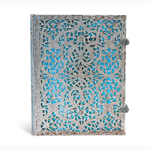 Maya Blue Ultra Lined Hardcover Journal, 240pg, 120GSM by Paperblanks (Silver Filigree Collection)