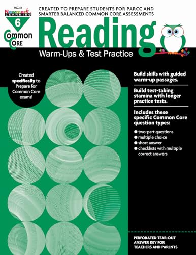 Common Core Reading: Warm-Ups and Test Practice Grade 6 Teacher Resource