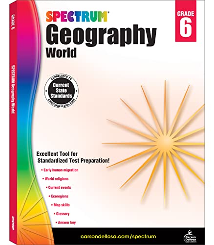 Spectrum Grade 6 Geography Workbook, Map Skills, World History and Religion, Current Events, and More, Social Studies Classroom or Homeschool Curriculum (Volume 96)