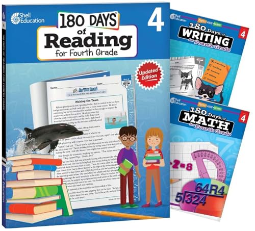 180 Days(tm) Reading, Writing and Math for Grade 4: 3-Book Set: Practice, Assess, Diagnose (180 Days of Practice)