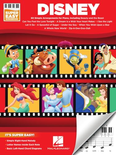 Disney - Super Easy Songbook - Disney Piano Music Book with Accessible Arrangements - Easy-to-Play Piano Sheet Music Book