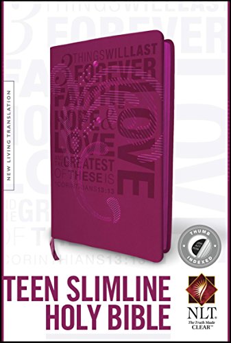 Teen Slimline Bible NLT, Index (Red Letter, LeatherLike, Hot Pink, Indexed)