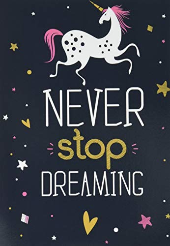 Unicorn Notebook ~ Never Stop Dreaming: Inspirational Journal & Doodle Diary: 100+ Pages of Lined & Blank Paper for Writing and Drawing