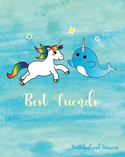 Narwhal and Unicorn Best Friends: Journal, Bullet Dot Grid Notebook - 8” x 10” Diary, 1/4 inch Dot Grid with 160 Pages, Sturdy Matte Softcover Blank ... Diary for Girls, Boys, Teens, Men & Women