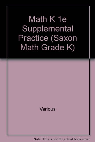 Saxon Math K: Supplemental Practice