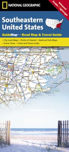 National Geographic State Guide Map Southeastern United States
