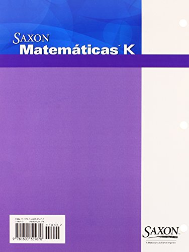 Student Workbook (Saxon Math K Spanish) (Spanish Edition)