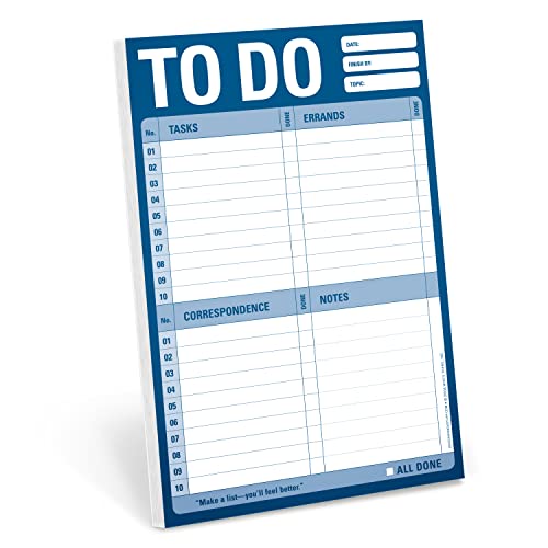 1-Count Knock Knock To Do Pad, To Do List Note Pad for Daily Tasks, Errands, Notes, 6 x 9-inches (Blue)