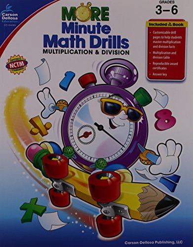 Carson Dellosa More Minute Math Drills Division and Multiplication Workbook, Multiplying and Dividing Skill-Building Activities, Grades 3-6 Mathematics