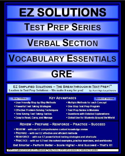 EZ Solutions: Test Prep Series: Verbal Section: Vocabulary Essentials: GRE