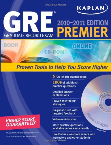 Kaplan GRE Exam 2010-2011 Premier with CD-ROM