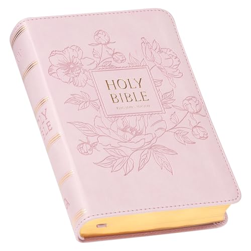 KJV Holy Bible, Compact Large Print Faux Leather Red Letter Edition - Ribbon Marker, King James Version, Pink