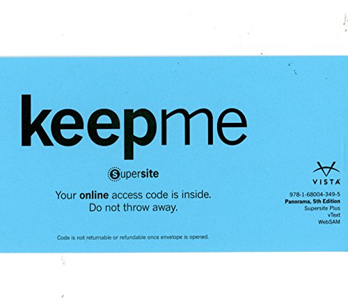 Panorama 5th Ed Supersite, vText & WebSAM Code **CODE ONLY**