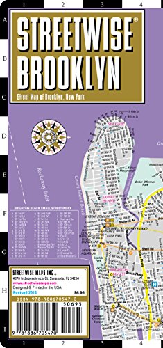 Streetwise Brooklyn Map - Laminated City Center Street Map of Brooklyn, New York - Folding pocket size travel map with subway stations