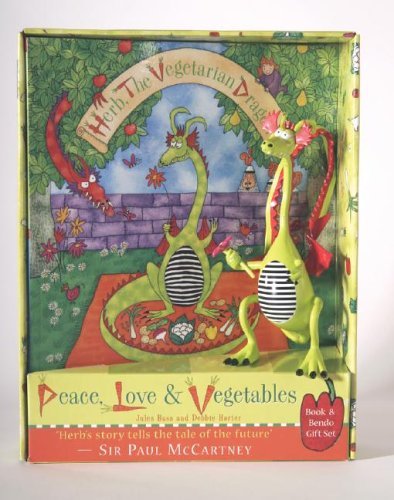 Peace, Love and Vegetables Gift Set: Herb, the Vegetarian Dragon Book and Bendo