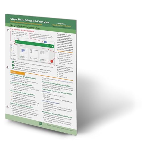 Google Sheets Reference and Cheat Sheet: The unofficial cheat sheet reference for Google's free online spreadsheet application