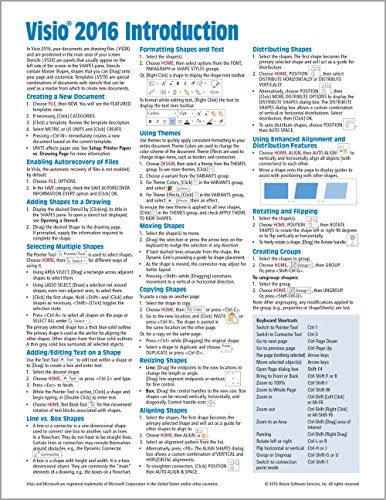 Microsoft Visio 2016 Introduction Quick Reference Guide - Windows Version (Cheat Sheet of Instructions, Tips & Shortcuts - Laminated Card)