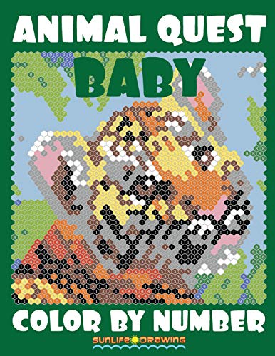 BABY ANIMAL QUEST Color by Number: Activity Puzzle Coloring Book for Adults Relaxation & Stress Relief