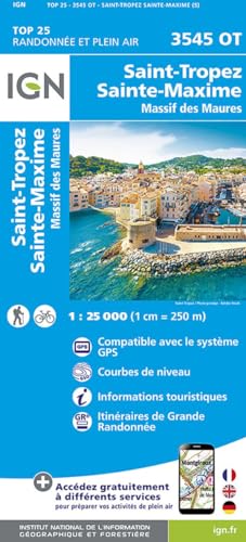 3545OT Saint-Tropez Sainte Maxine Massif des Maures: 1:25000 (TOP 25)