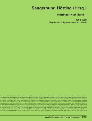 Höttinger Nudl Band 1: 1908-1989 [Reprint der Originalausgabe von 1908] (German Edition)