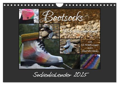 Sockenkalender Bootsocks 2025 (Wandkalender 2025 DIN A4 quer), CALVENDO Monatskalender [Calendar] Denise und Viola Borer, myohrengarn.ch