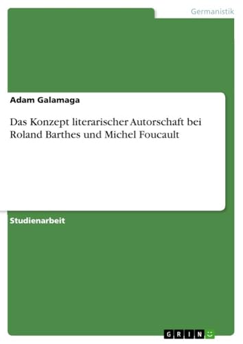 Das Konzept literarischer Autorschaft bei Roland Barthes und Michel Foucault (German Edition)