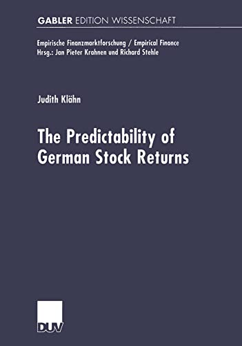 The Predictabilty of German Stock Returns (Empirische Finanzmarktforschung/Empirical Finance)