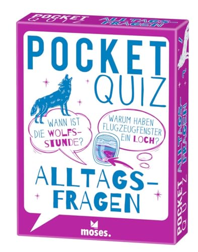 moses. Pocket Quiz Alltagsfragen, 150 spannende Fragen zu Alltagsthemen, Kompaktes Quiz auf 50 Karten, Für Jugendliche ab 12 Jahren und Erwachsene (Pocket Quiz: Ab 12 Jahre /Erwachsene)
