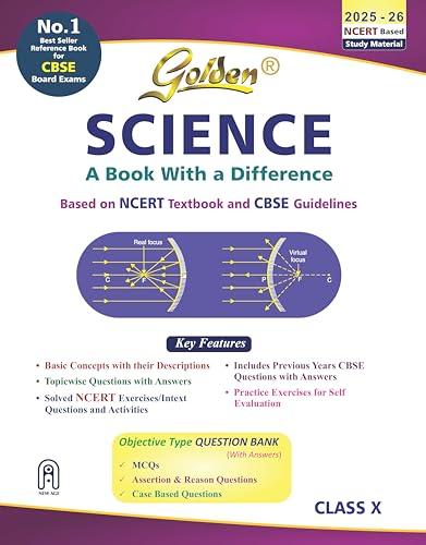 Golden Science Study Material Based on NCERT for Class-10 | For CBSE 2026 Board Exams | Solved NCERT Exercises | Objective Type Question | Previous CBSE Board Paper Solved | Assertion & Case Based