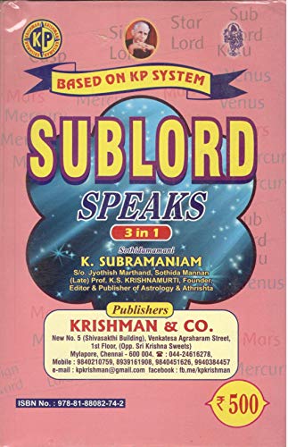 Sublord speaks volume-1-2-3 (KP) Latest edition [Paperback] K.S Krishnamurti / K.M Subramayam