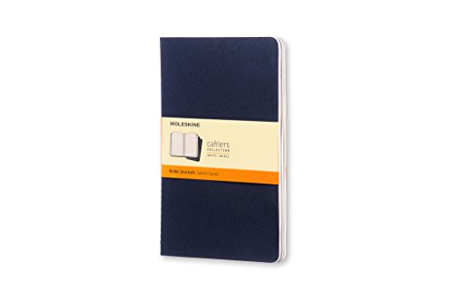Moleskine Cahier Journal, Soft Cover, Large (5" x 8.25") Ruled/Lined, Indigo Blue, 80 Pages (Set of 3)